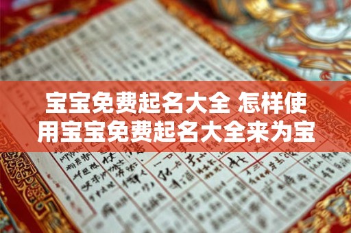 宝宝免费起名大全 怎样使用宝宝免费起名大全来为宝宝取名