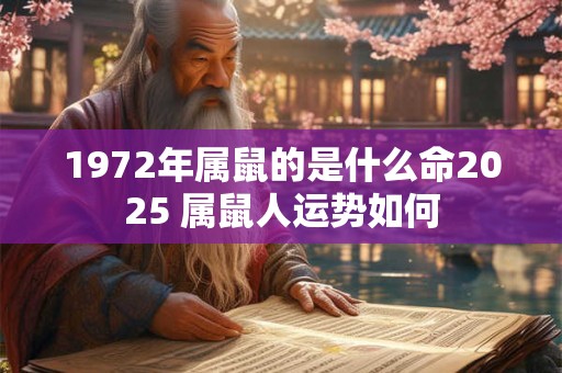 1972年属鼠的是什么命2025 属鼠人运势如何