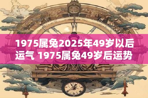 1975属兔2025年49岁以后运气 1975属兔49岁后运势如何