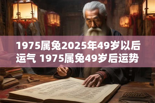 1975属兔2025年49岁以后运气 1975属兔49岁后运势如何