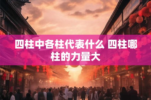 四柱中各柱代表什么 四柱哪柱的力量大