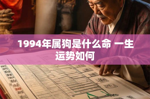 1994年属狗是什么命 一生运势如何