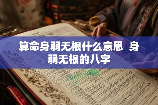 算命身弱无根什么意思  身弱无根的八字