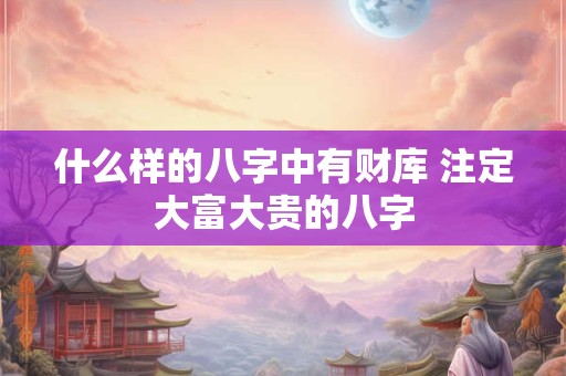 什么样的八字中有财库 注定大富大贵的八字