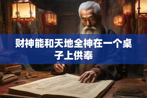 财神能和天地全神在一个桌子上供奉