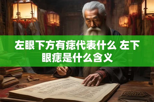 左眼下方有痣代表什么 左下眼痣是什么含义