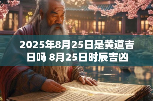 2025年8月25日是黄道吉日吗 8月25日时辰吉凶