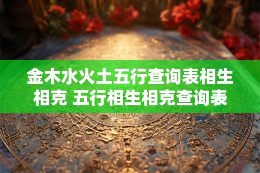 金木水火土五行查询表相生相克 五行相生相克查询表是什么