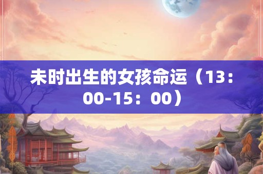 未时出生的女孩命运（13：00-15：00）