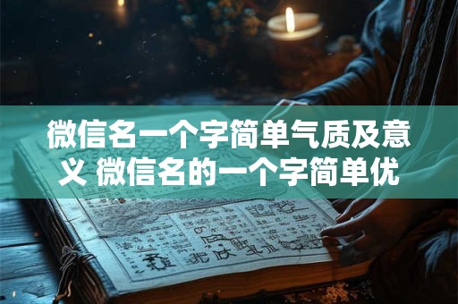 微信名一个字简单气质及意义 微信名的一个字简单优雅有何含义