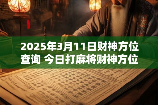 2025年3月11日财神方位查询 今日打麻将财神方位一览表