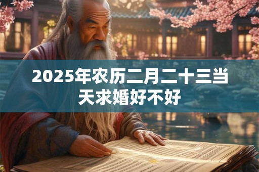2025年农历二月二十三当天求婚好不好