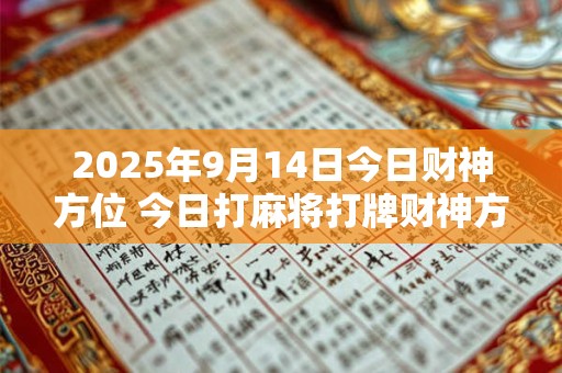 2025年9月14日今日财神方位 今日打麻将打牌财神方位