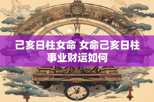 己亥日柱女命 女命己亥日柱事业财运如何