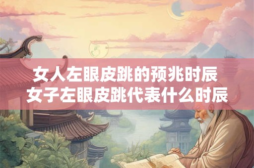 女人左眼皮跳的预兆时辰 女子左眼皮跳代表什么时辰预兆