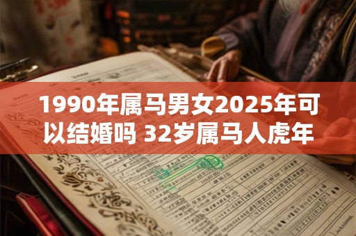 1990年属马男女2025年可以结婚吗 32岁属马人虎年结婚要注意什么