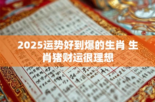 2025运势好到爆的生肖 生肖猪财运很理想