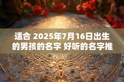 适合 2025年7月16日出生的男孩的名字 好听的名字推荐