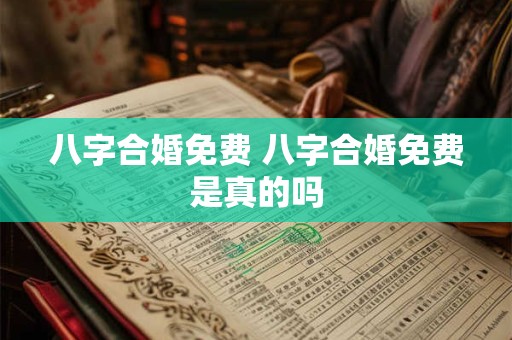 八字合婚免费 八字合婚免费是真的吗