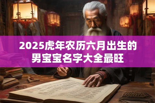 2025虎年农历六月出生的男宝宝名字大全最旺