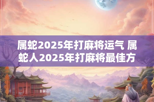 属蛇2025年打麻将运气 属蛇人2025年打麻将最佳方位