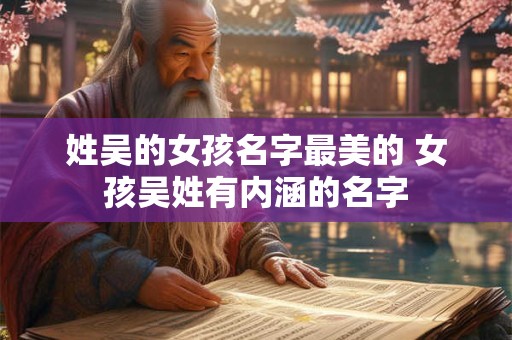 姓吴的女孩名字最美的 女孩吴姓有内涵的名字