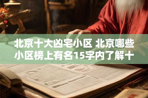 北京十大凶宅小区 北京哪些小区榜上有名15字内了解十大凶宅