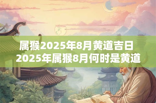属猴2025年8月黄道吉日 2025年属猴8月何时是黄道吉日