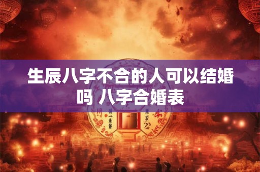 生辰八字不合的人可以结婚吗 八字合婚表