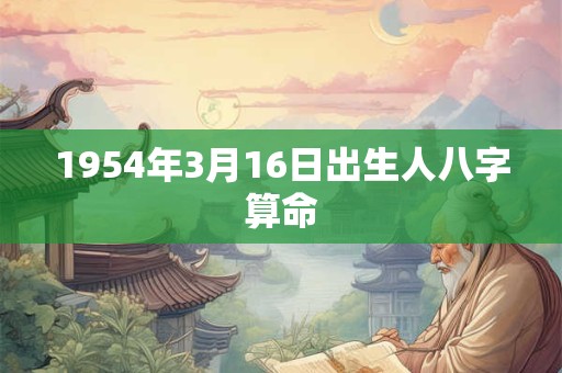 1954年3月16日出生人八字算命