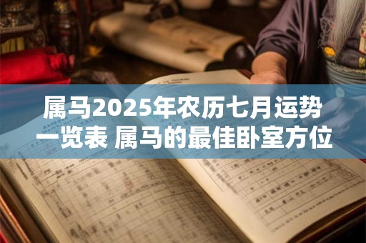 属马2025年农历七月运势一览表 属马的最佳卧室方位 属马2025年农历七月运势一览表 属马的最佳卧室方位