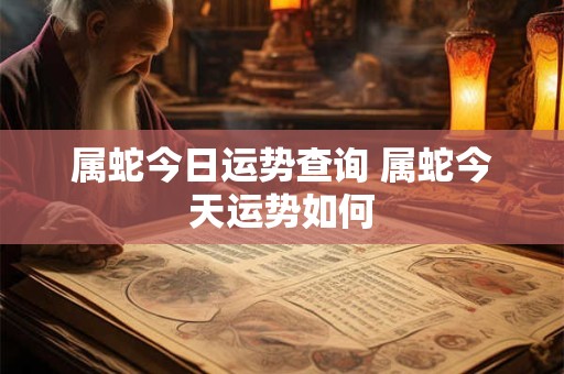 属蛇今日运势查询 属蛇今天运势如何