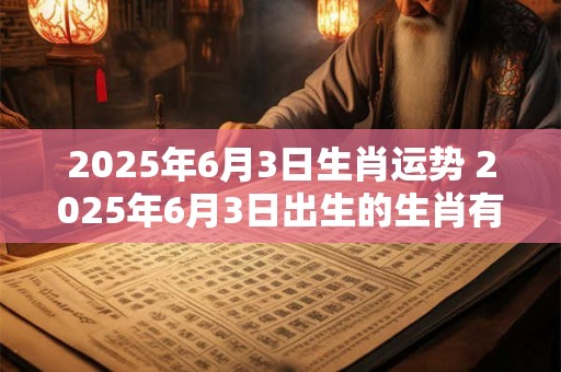 2025年6月3日生肖运势 2025年6月3日出生的生肖有何运势