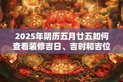 2025年阴历五月廿五如何查看装修吉日、吉时和吉位