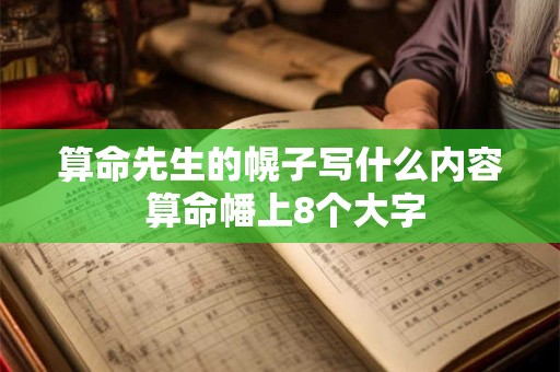 算命先生的幌子写什么内容 算命幡上8个大字