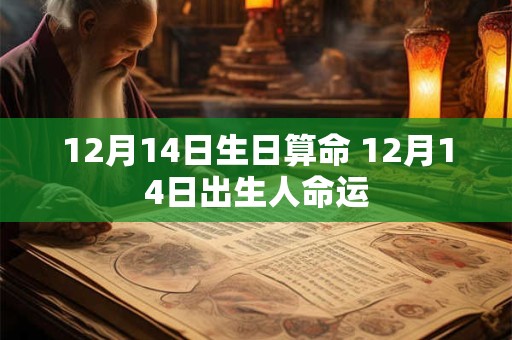 12月14日生日算命 12月14日出生人命运