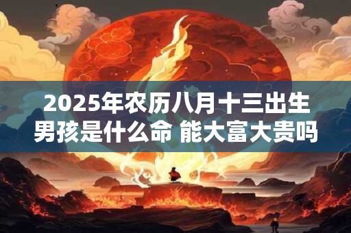 2026年农历八月十三出生男孩是什么命 能大富大贵吗