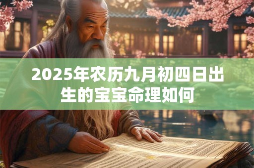 2025年农历九月初四日出生的宝宝命理如何