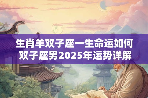 生肖羊双子座一生命运如何 双子座男2026年运势详解