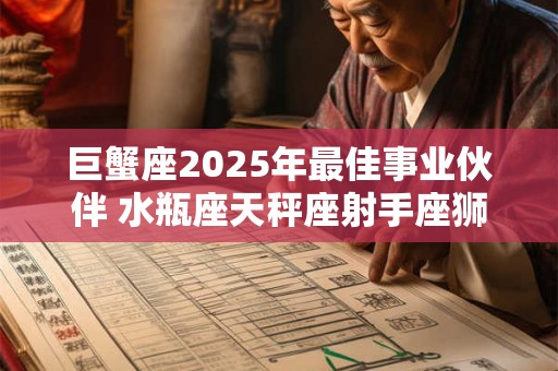巨蟹座2026年最佳事业伙伴 水瓶座天秤座射手座狮子座