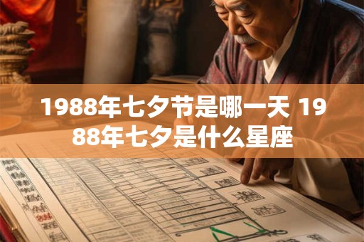 1988年七夕节是哪一天 1988年七夕是什么星座 1988年七夕节是哪一天 1988年七夕是什么星座