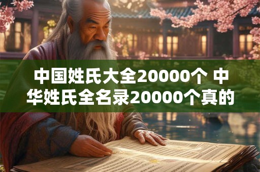 中国姓氏大全20000个 中华姓氏全名录20000个真的够用吗