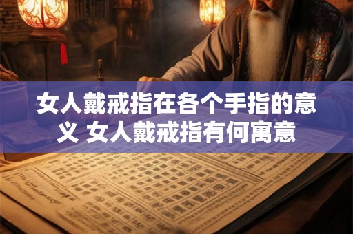 女人戴戒指在各个手指的意义 女人戴戒指有何寓意