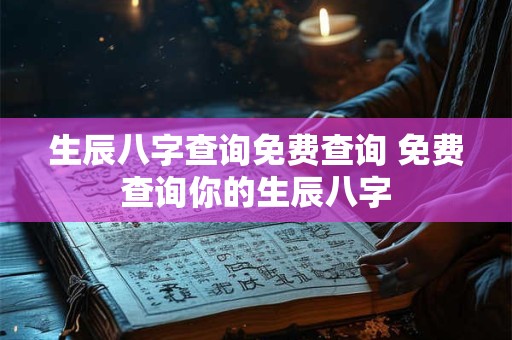 生辰八字查询免费查询 免费查询你的生辰八字