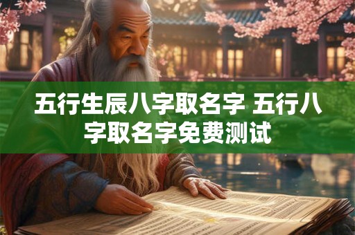 五行生辰八字取名字 五行八字取名字免费测试