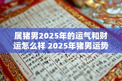 属猪男2025年的运气和财运怎么样 2025年猪男运势和财运如何