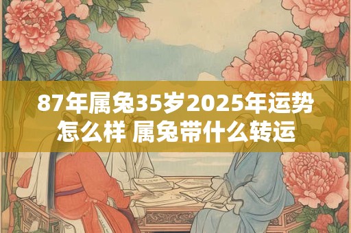 87年属兔35岁2026年运势怎么样 属兔带什么转运