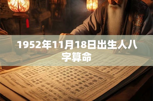 1952年11月18日出生人八字算命