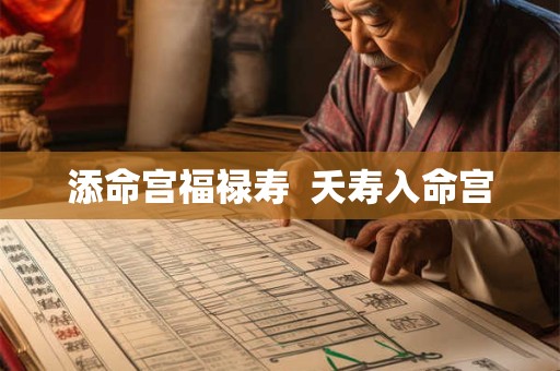 添命宫福禄寿  夭寿入命宫