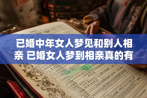 已婚中年女人梦见和别人相亲 已婚女人梦到相亲真的有这种事